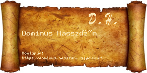 Dominus Hasszán névjegykártya